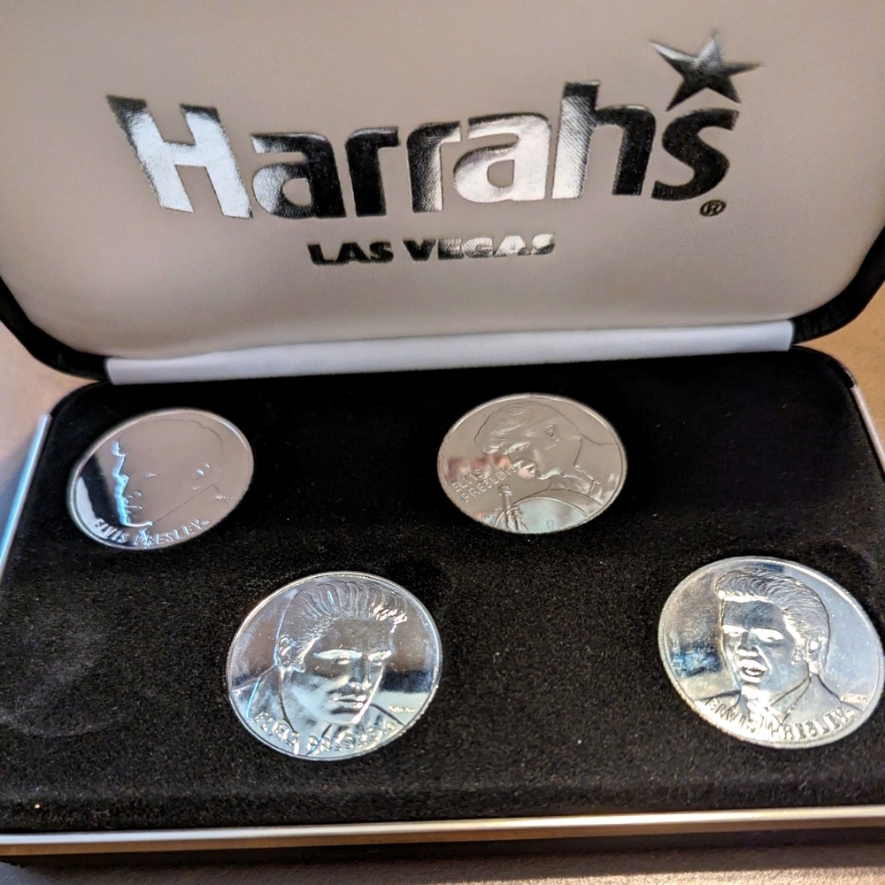 Elvis Collectible Silver Tone Coin Set by Harrah's